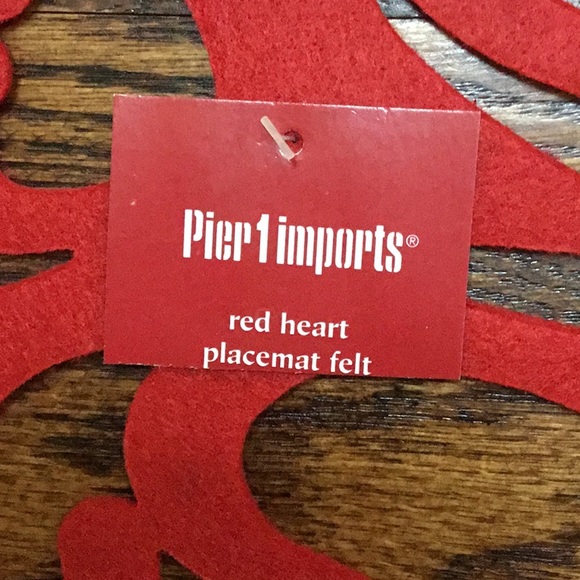 Pier One Red Felt Placemats/Trivet Set of Two NWT - Picture 2 of 2